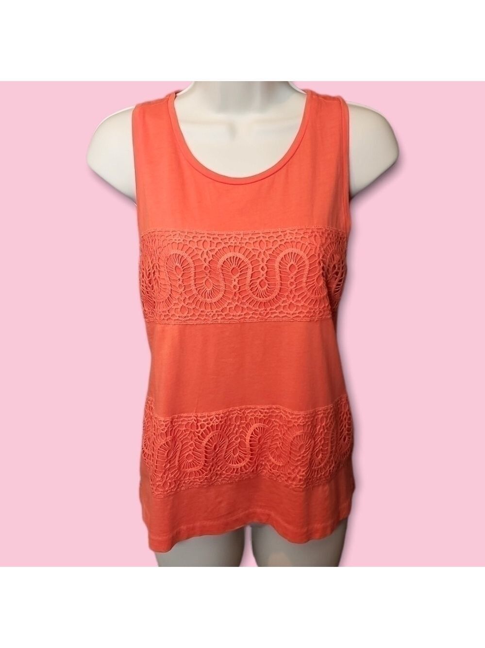 J. Crew Cotton Tank Embroidered Crochet Lace XS Petite
